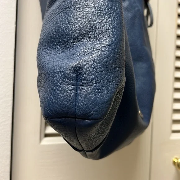 Coach Blue Leather Shoulder Crossbody Large Bag With Dust Bag Pre-Loved - Picture 6 of 12